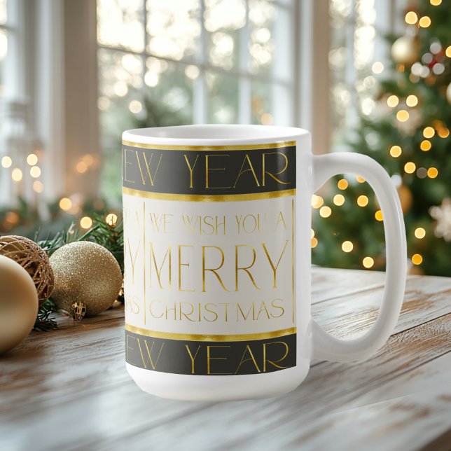 Green Gold Christmas Pattern#35 ID1009 Coffee Mug (Creator Uploaded)