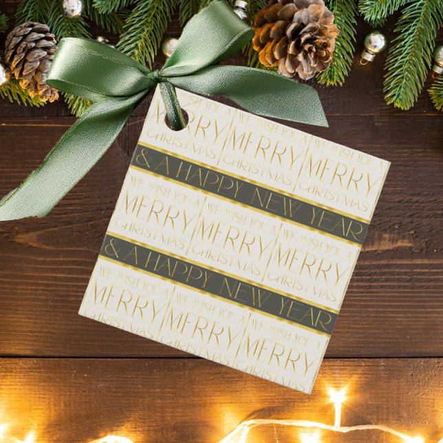 Green Gold Christmas Pattern#35 ID1009 Favor Tags (Creator Uploaded)