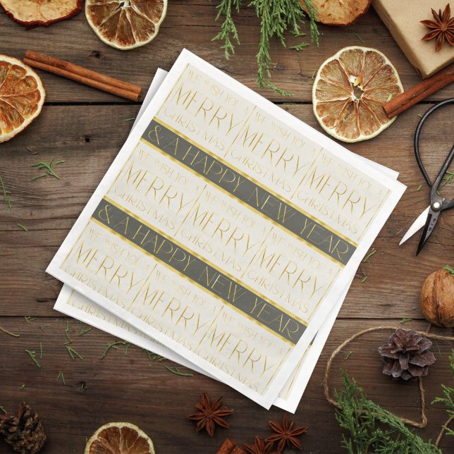 Green Gold Christmas Pattern#35 ID1009 Paper Dinner Napkins (Creator Uploaded)