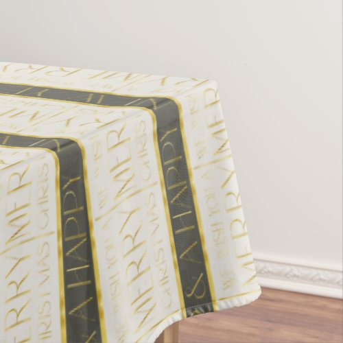 Green Gold Christmas Pattern35 ID1009 Tablecloth