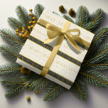 Green Gold Christmas Pattern#35 ID1009 Wrapping Paper<br><div class="desc">If you are wondering what color combinations to pick for your Christmas decor and gift wrap supplies this year, I've created collections of coordinating patterns to make life just a bit easier. This elegant Christmas typography design features 'We Wish You a Merry Christmas" (repeat three times) '& A Happy New...</div>