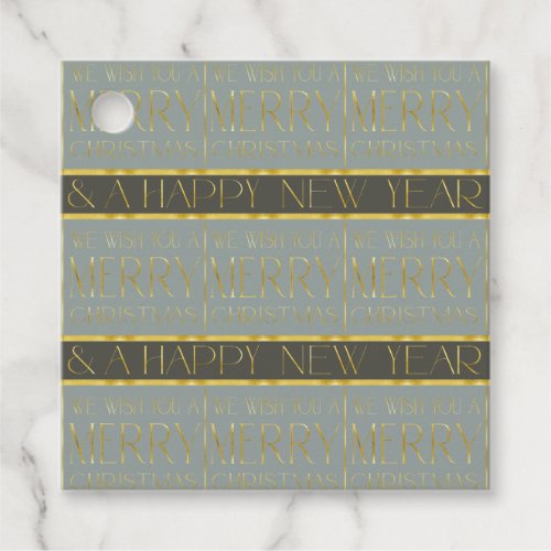 Green Gold Christmas Pattern35b ID1009 Favor Tags