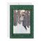 Green Gold Christmas Snowfall 2 Photo Holiday Card