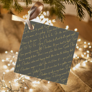 Green Gold Christmas Typography Pattern36 ID1009 Favor Tags