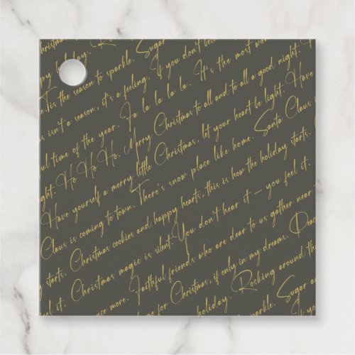 Green Gold Christmas Typography Pattern36 ID1009 Favor Tags