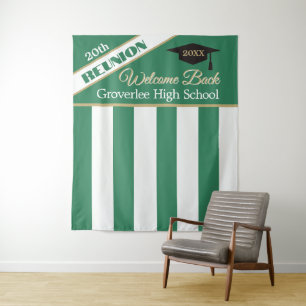 Green & Gold Class Reunion Photo Backdrop