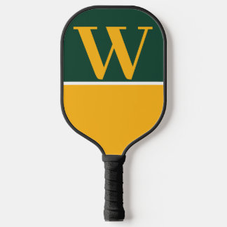 Green & Gold College Monogram Pickleball Paddle