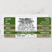 Green|Gold Concert Ticket Grad Party Invitation (Front)