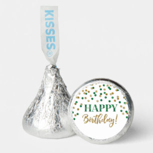 Green Gold Confetti Happy Birthday  Hershey®'s Kisses®