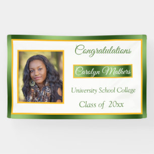 Green & Gold Congratulations Custom Photo Banner