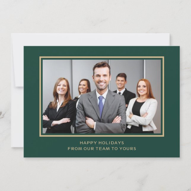 Green Gold Corporate Business Photo holiday (Front)