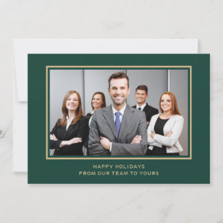 Green Gold Corporate Business Photo holiday Card