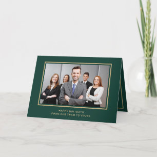 Green Gold Corporate Business Photo holiday Card