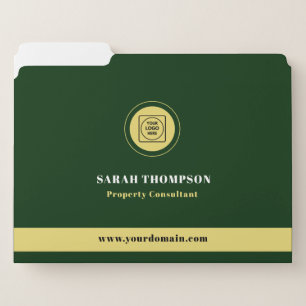 Green Gold Corporate Property Logo Binder