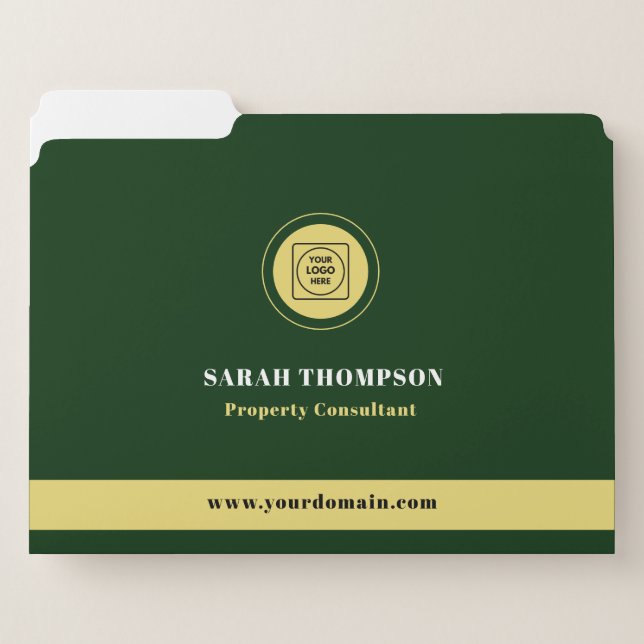 Green Gold Corporate Property Logo Binder (Front Left)