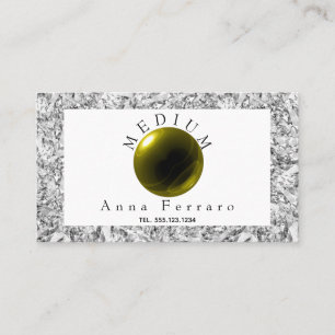 Green Gold Crystal Ball & Diamond Fortune Telling  Business Card