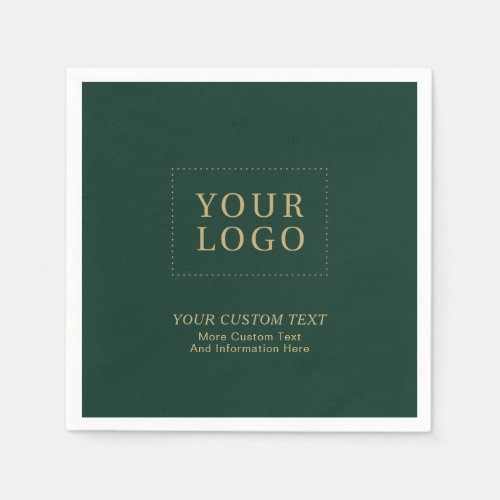 Green  Gold  Custom Business Logo Promotional Napkins