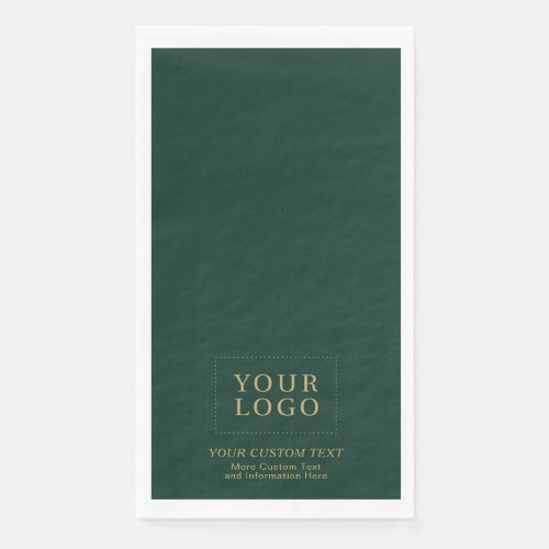 Green  Gold Custom Business Logo Promotional Paper Guest Towels