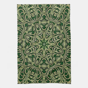 Green Gold Decorative Holiday Kitchen Towel