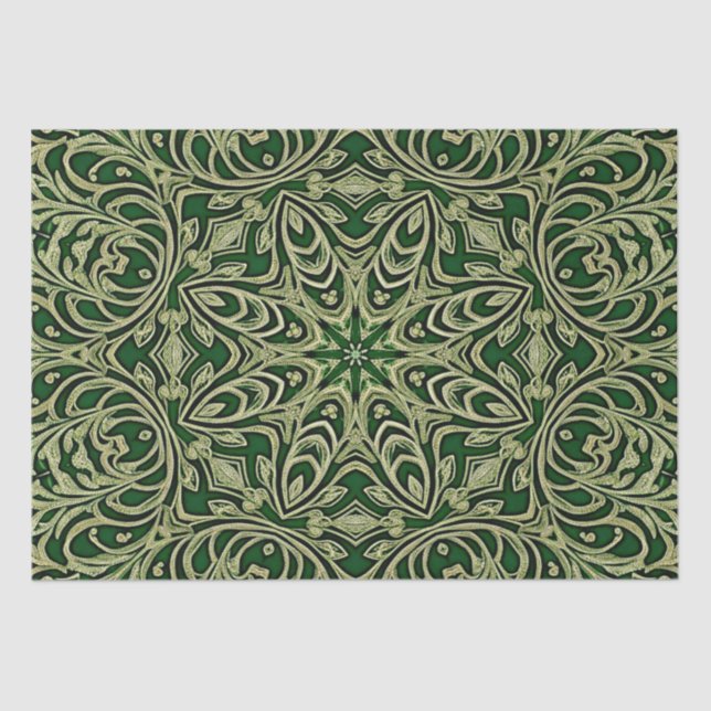 Green Gold Decorative Tissue Paper (Front)