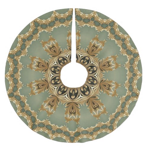 Green Gold Decorative Tree Skirt