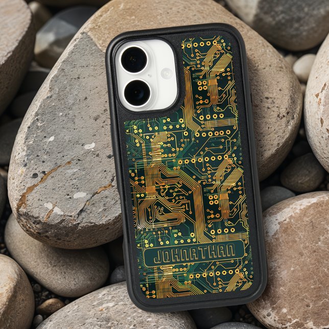 Green Gold Electronic Circuit Board Custom Otterbox iPhone Case (Creator Uploaded)