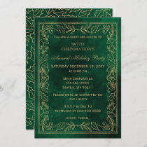 Green Gold Elegant Corporate Holiday Party Invitation