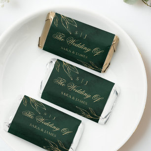 Green Gold Emerald Botanical Enchanted Wedding Hershey's Miniatures