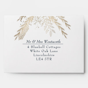 Green gold envelope lining with gold motif