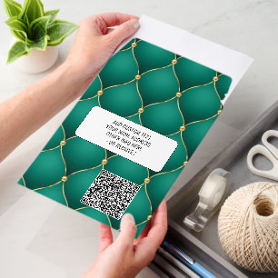 Green Gold Envelope Mailers Personalized QR Code