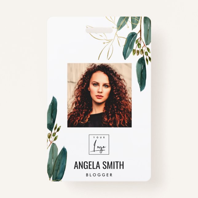 GREEN GOLD EUCALYPTUS EMPLOYEE PHOTO BARCODE BADGE (Front)