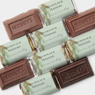 Green Gold Eucalyptus Glitzy Glitter Wedding Hershey's Miniatures