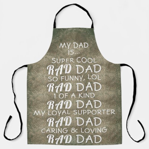  Green Gold Festive  RAD DAD  Fathers Day Apron