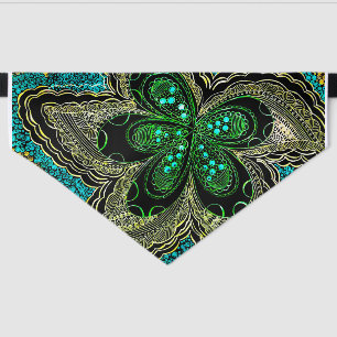 Green Gold Floral Mandala Dog Bandana Pet Bandana Collar