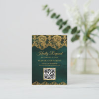 QR Code Wedding Website Cards Gold Foiled Wedding Website 