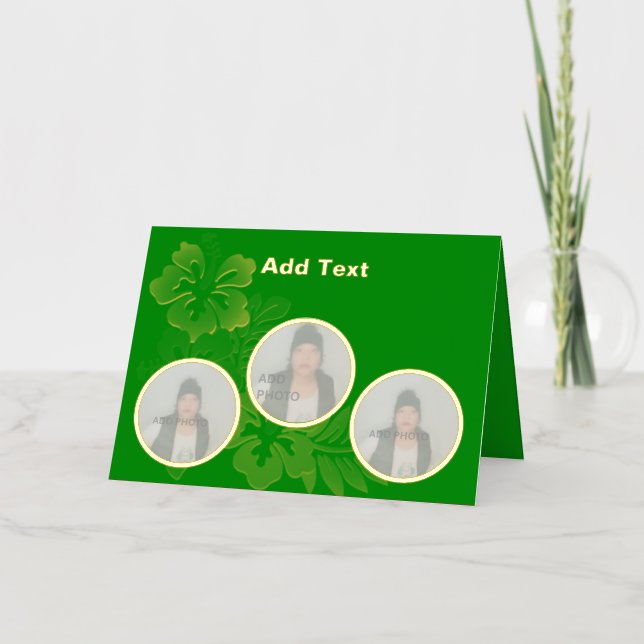 Green Gold Foil Photo Card (Front)