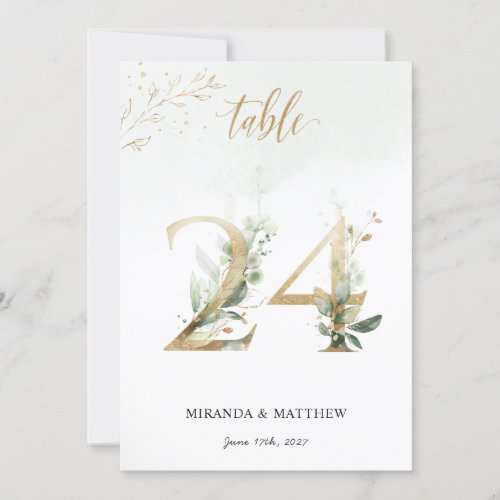 Green  Gold Foliage Size 5 x 7 Table Number 24