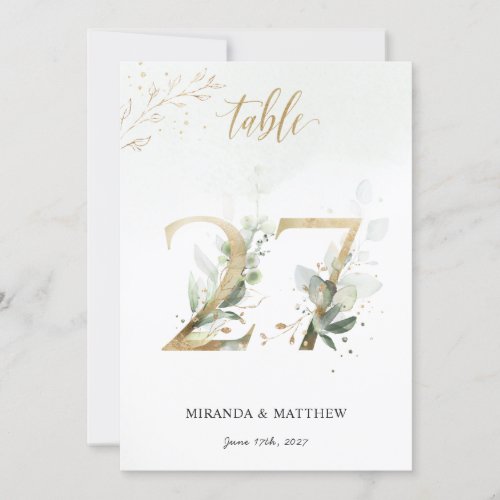 Green  Gold Foliage Size 5 x 7 Table Number 27