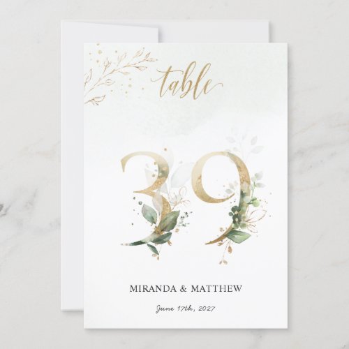 Green  Gold Foliage Size 5 x 7 Table Number 39