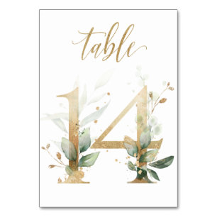 Green & gold foliage, Table 14, Table Number