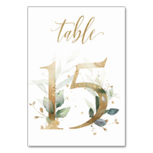 Green & gold foliage, Table 15, Table Number