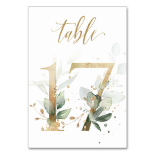 Green & gold foliage, Table 17, Table Number