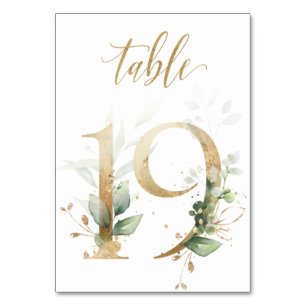Green & gold foliage, Table 19, Table Number