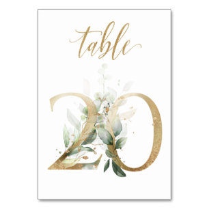 Green & gold foliage, Table 20, Table Number