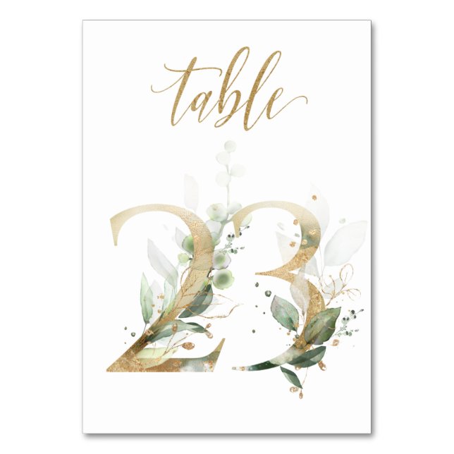 Green & gold foliage, Table 23, Table Number (Back)