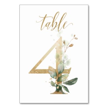 Green & gold foliage, Table 4, Table Number