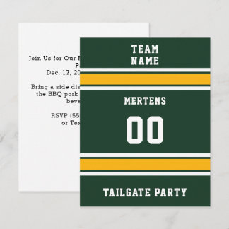 Green & Gold Football Tailgate Party Invitation