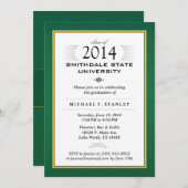 Green & Gold Formal Graduation Party Invite (Front/Back)