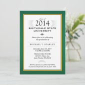 Green & Gold Formal Graduation Party Invite (Standing Front)