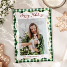 Green Gold Gingham Pattern Christmas 1 Photo